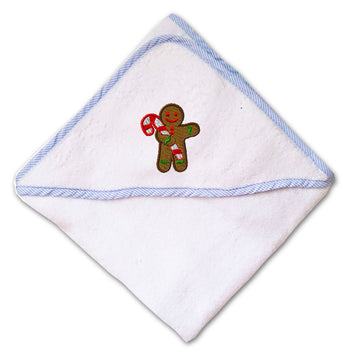 Baby Hooded Towel Gingerbread Man Embroidery Kids Bath Robe Cotton