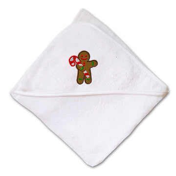 Baby Hooded Towel Gingerbread Man Embroidery Kids Bath Robe Cotton